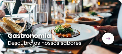Card de Gastronomia na tela Explorar do aplicativo